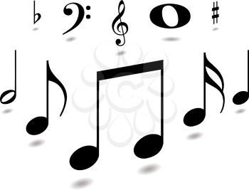 Royalty Free Clipart Image of a Collection of Musical Notes