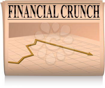 Royalty Free Clipart Image of a Financial Newspaper