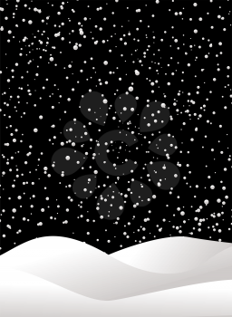 Royalty Free Clipart Image of a Night Sky and Snow