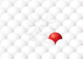 Royalty Free Clipart Image of a One Red Ball