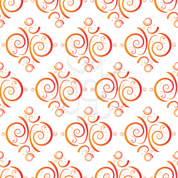 Royalty Free Clipart Image of a Background With Orange Red Spirals