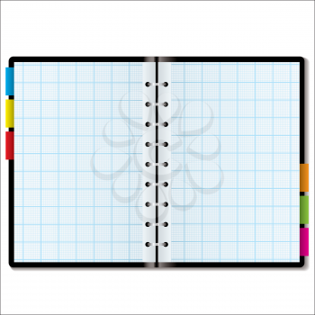 Royalty Free Clipart Image of a Book With Graph Paper