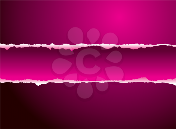 Royalty Free Clipart Image of a Torn Magenta Background