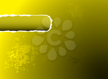 Royalty Free Clipart Image of a Yellow Background With a Rip