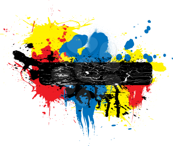 Royalty Free Clipart Image of a Coloured Inkblot