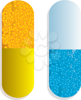 Royalty Free Clipart Image of Two Pills