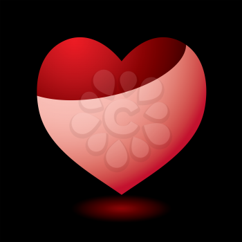 Royalty Free Clipart Image of a Heart on Black