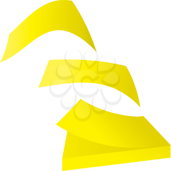 Royalty Free Clipart Image of Post-It Notes Floating Off the Pad