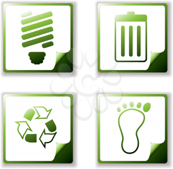 Royalty Free Clipart Image of a Set of Eco Icons