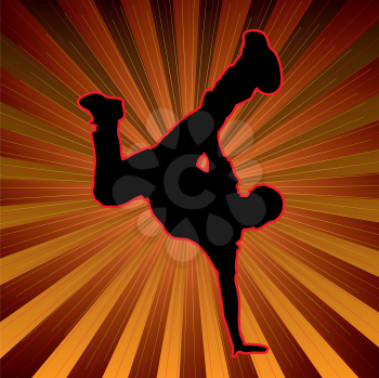 Royalty Free Clipart Image of a Break Dancer