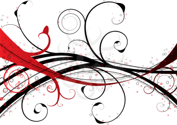 Royalty Free Clipart Image of a Red and Black Design on White