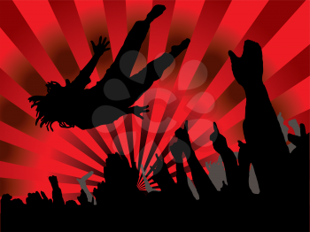Royalty Free Clipart Image of a Stage Diver