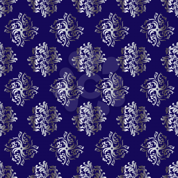 Royalty Free Clipart Image of a Blue and Silver Background