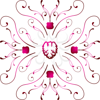 Royalty Free Clipart Image of a Pink Scroll