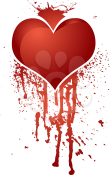 Royalty Free Clipart Image of a Bleeding Heart
