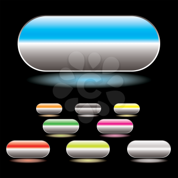 Royalty Free Clipart Image of a Collection of Two-Toned Buttons