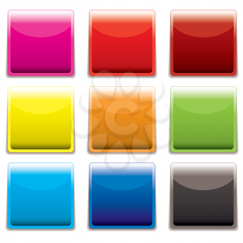 Royalty Free Clipart Image of Square Buttons
