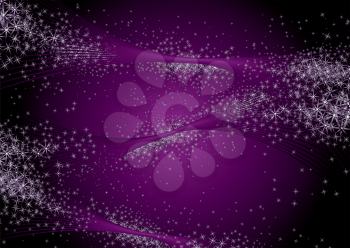 Royalty Free Clipart Image of Stars on Purple