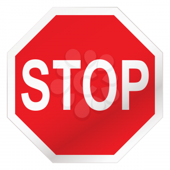 Royalty Free Clipart Image of a Red Stop Sign