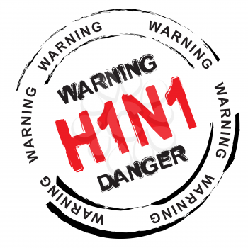 Royalty Free Clipart Image of an H1N1 Stamp