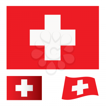 Royalty Free Clipart Image of a Red Cross Flag