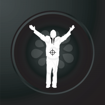 Royalty Free Clipart Image of a Man as a Target
