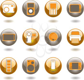Royalty Free Clipart Image of Technology Buttons