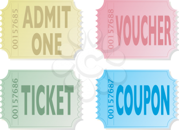 Royalty Free Clipart Image of Tickets