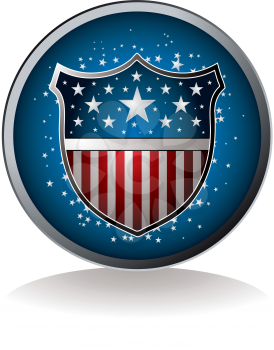 Royalty Free Clipart Image of an American Shield