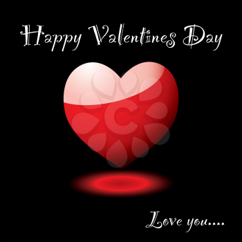 Royalty Free Clipart Image of a Valentine's Message With a Heart