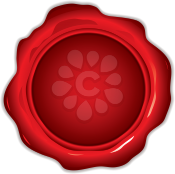 Royalty Free Clipart Image of a Red Wax Seal