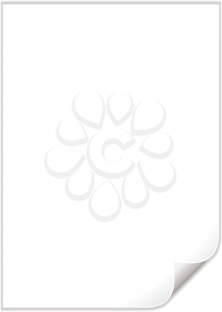Royalty Free Clipart Image of a Piece of Paper With a Curled Corner