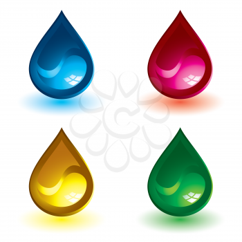 Royalty Free Clipart Image of Four Gel Drip Buttons
