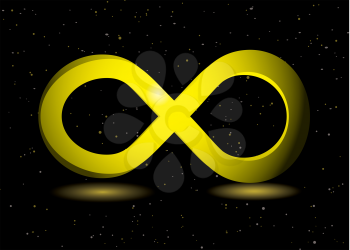 Royalty Free Clipart Image of a Gold Infinity Symbol