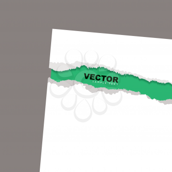 Royalty Free Clipart Image of a Torn Paper With the Word Vector