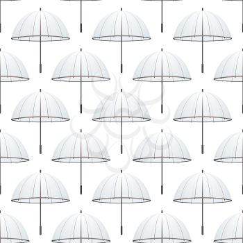 Transparent umbrella collection on a seamless tiled background