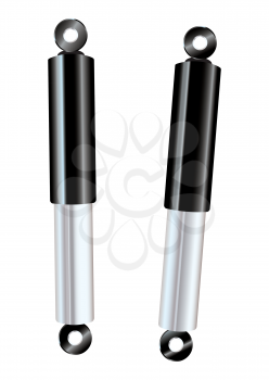 Royalty Free Clipart Image of Two Car Shock Absorbers