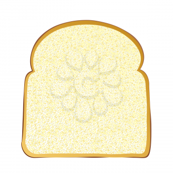 Royalty Free Clipart Image of a Slice of White Bread