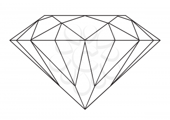 Simple black and white diamond outline icon or symbol