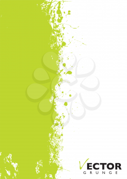 Green and white abstract grunge splat background with copyspace