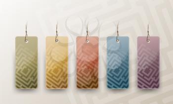Royalty Free Clipart Image of a Set of Tags in Different Colours
