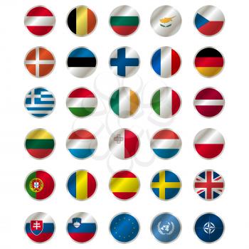 Royalty Free Clipart Image of a Set of Flag Icons