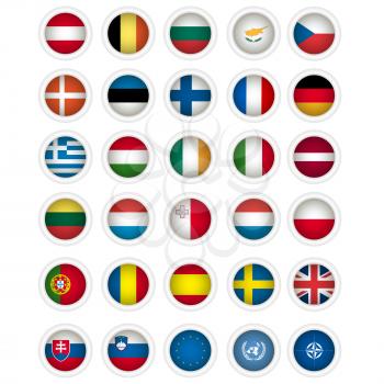 Royalty Free Clipart Image of a Set of the Flags of Europe