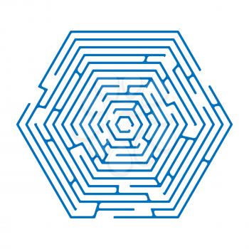 Royalty Free Clipart Image of a Hexagon Maze