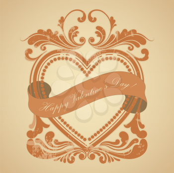Royalty Free Clipart Image of a Valentine's Day Heart Frame