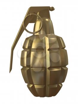 Royalty Free Clipart Image of a Gold Grenade