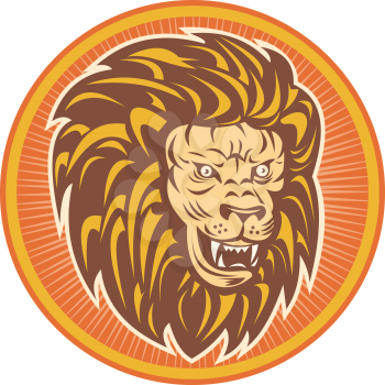 Royalty Free Clipart Image of a Lion's Head