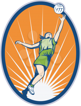 Royalty Free Clipart Image of a Netball Player