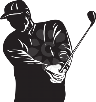 Royalty Free Clipart Image of a Golfer Silhouette