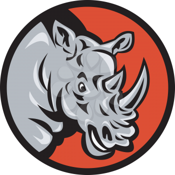 Royalty Free Clipart Image of a Rhinoceros Head
